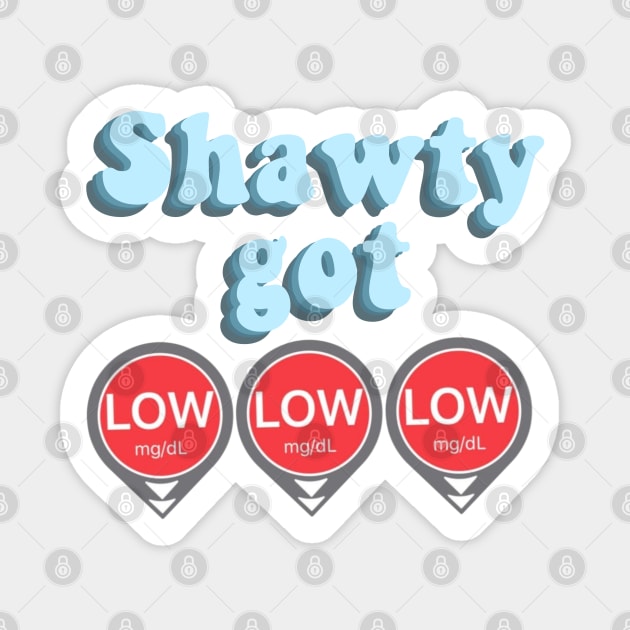 Shawty Got LOW LOW LOW - Blue Sticker by CatGirl101